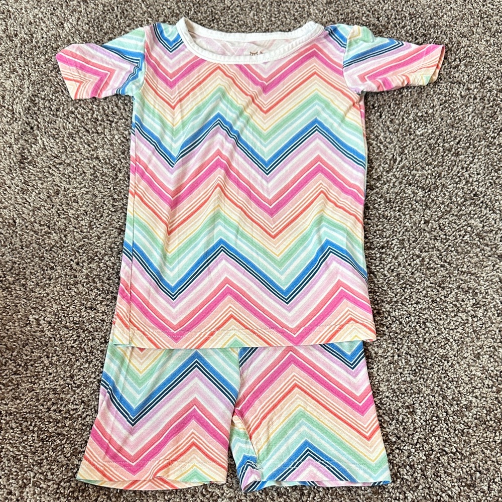 Little Sleepies Rainbow Chevron Pajama Set